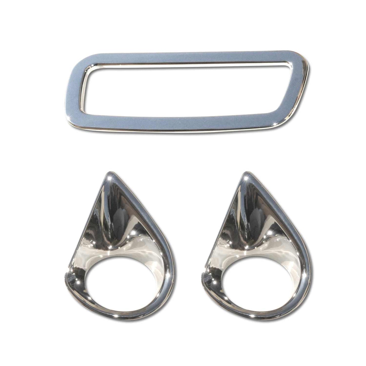 Ramă reflectorizantă spate pentru Mitsubishi ASX, cromată, ABS argintie, set 3 piese