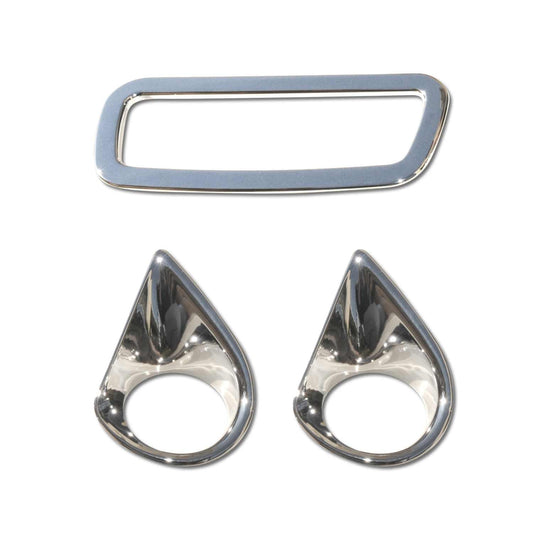 Ramă reflectorizantă spate pentru Mitsubishi ASX, cromată, ABS argintie, set 3 piese