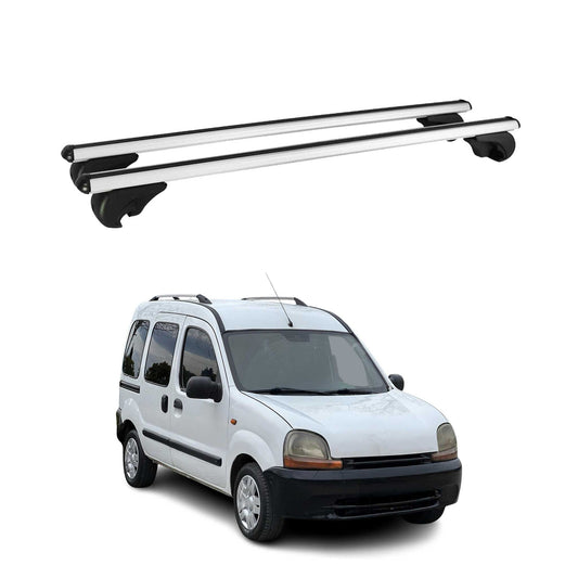 Portbagaj de plafon pentru Renault Kangoo mk1 1997-2007 75kg aluminiu argintiu 2 buc