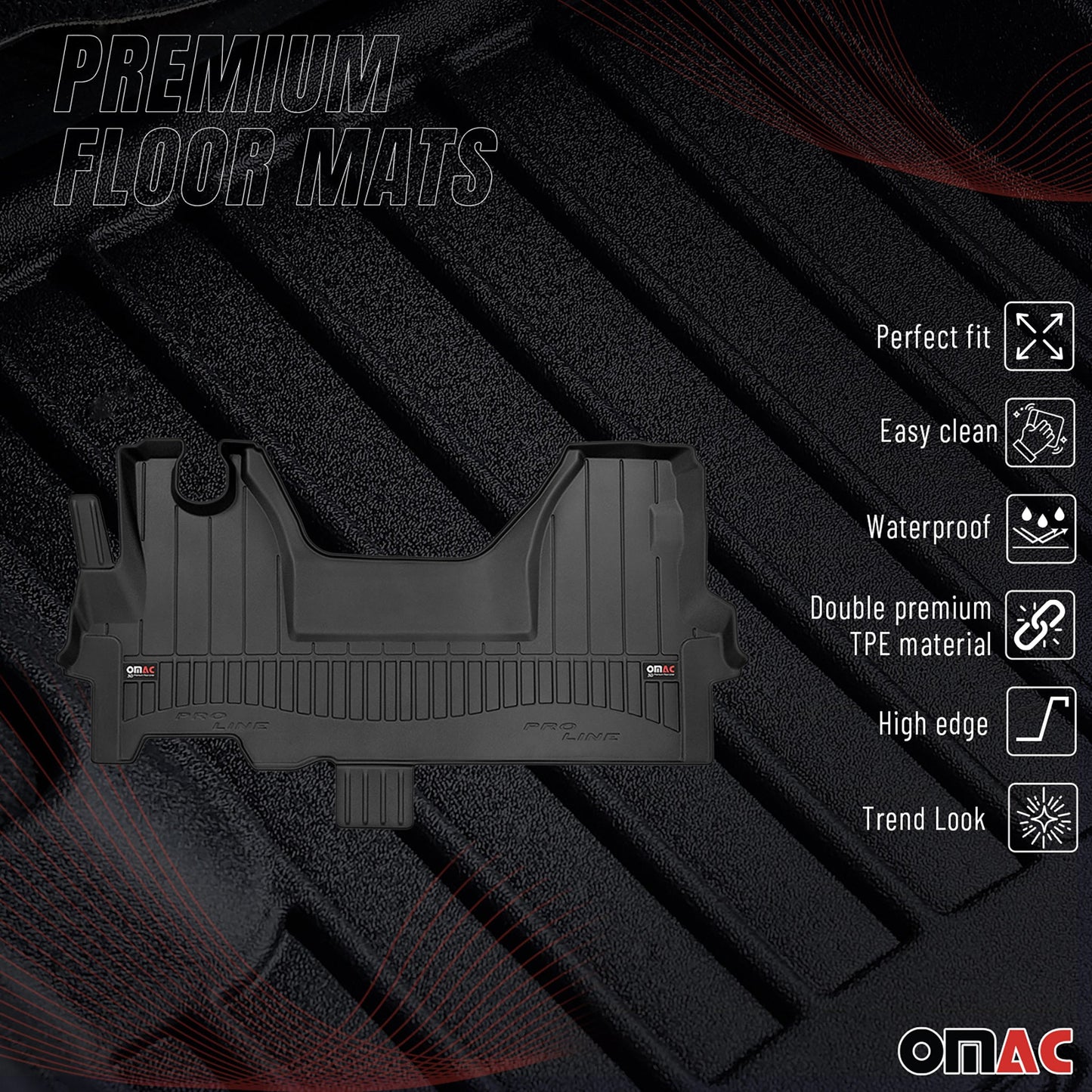 2014-2025 Iveco Daily Fußmatten TPE Schwarz 1 tlg