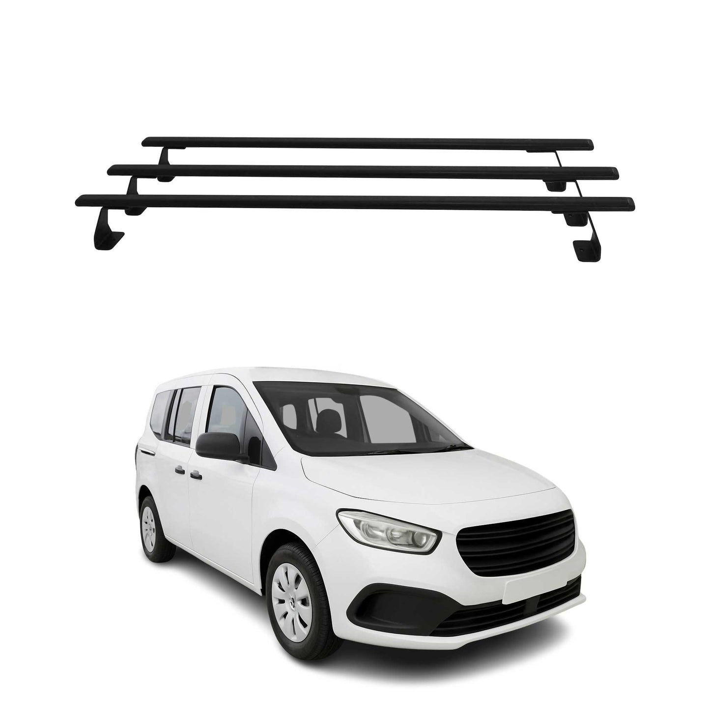 Portbagaj de plafon pentru Mercedes Citan W420 2021-2025 75kg oțel negru 3 buc