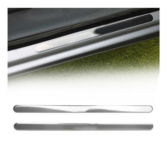 Ornamente prag uși pentru Fiat Punto 2009-2012, oțel inoxidabil, argintiu, set 2 piese