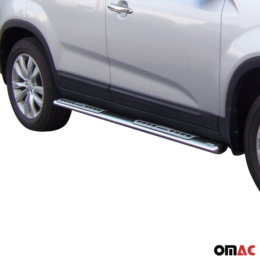 Edelstahl Seitenschweller Schwellerrohre für Kia Sorento 2009-2012 Silber