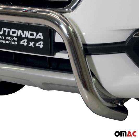 Bară de protecție/buton față pentru Renault Alaskan 2017-2021 ø63mm, oțel inoxidabil argintiu