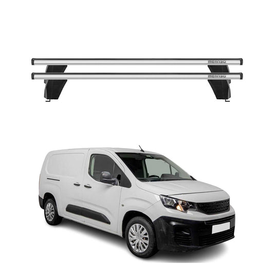 Menabo Dachträger Grundtäger für Peugeot Partner mk3 2018-2025 75kg Alu Grau 2x