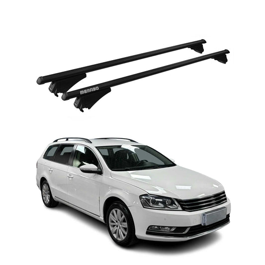Menabo Dachträger Grundtäger für VW Passat Alltrack B7 2012-2014 75kg Schwarz 2x