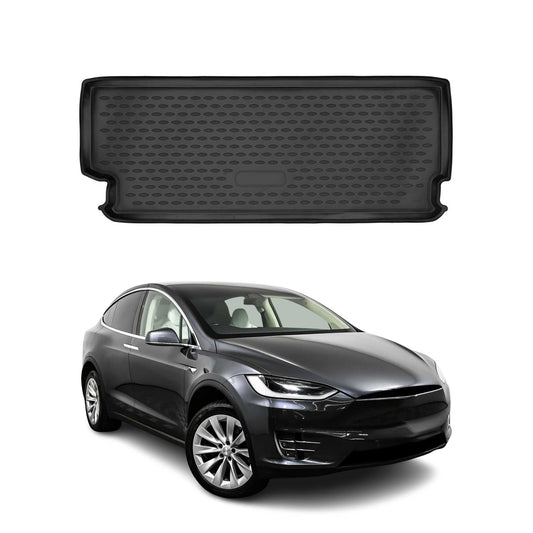 Kofferraummatte Kofferraumwanne für Tesla Model X 2016-2020 Gummi TPE Schwarz