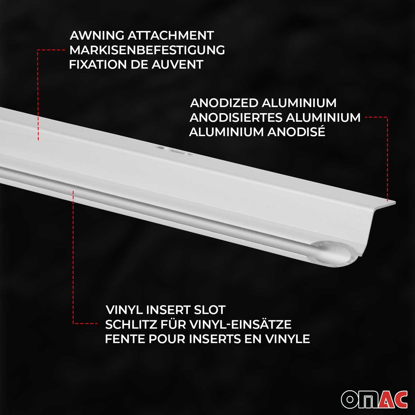 Șină parasolar pentru Ford Transit / Tourneo Custom din 2023 L1 Argintiu Aluminiu