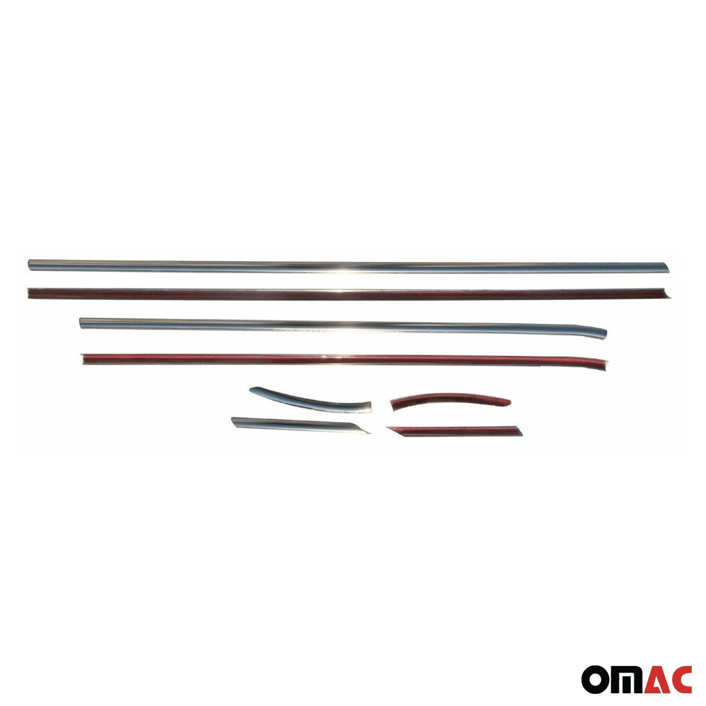 Benzi decorative geamuri Seat Leon 2005-2012 cu 5 uși, oțel inoxidabil, set 8 piese cromate