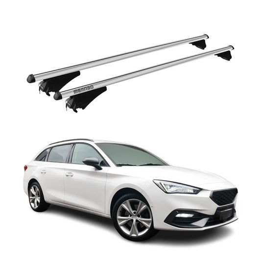Menabo Dachträger Grundtäger für Seat Leon IV 2020-2025 Aluminium Silber 2 tlg
