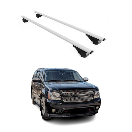 Portbagaj de plafon pentru Chevrolet Tahoe 2000-2015 75kg, argintiu metalic, 2 buc.