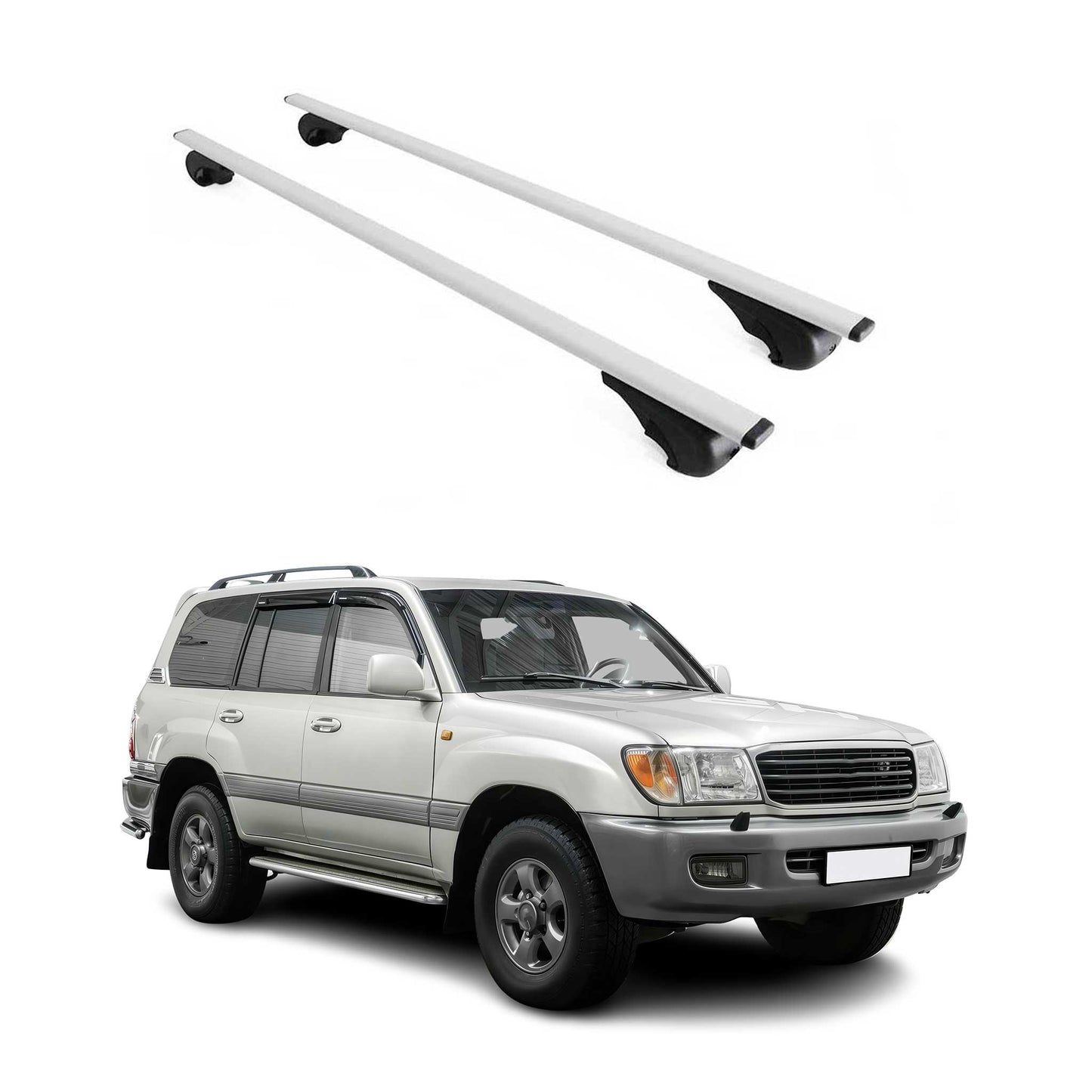 Portbagaj de plafon pentru Toyota Land Cruiser Prado 1996-2002 75kg, argintiu metalic