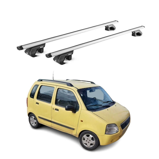 Dachträger Grundtäger für Suzuki Wagon R+ 2000-2008 5 tür 90kg Alu Silber 2x ABE
