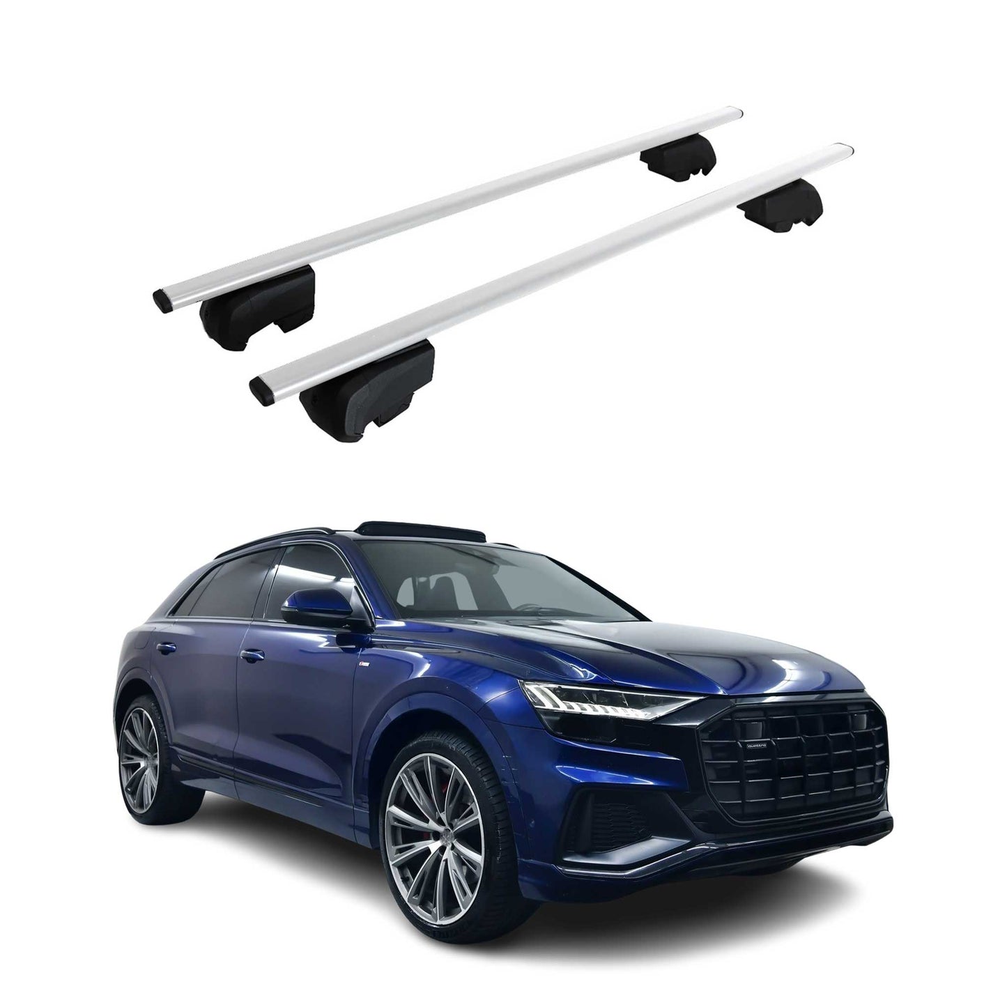 Dachträger Grundtäger für Audi Q8 2018-2025 75kg Metall Silber 2 tlg
