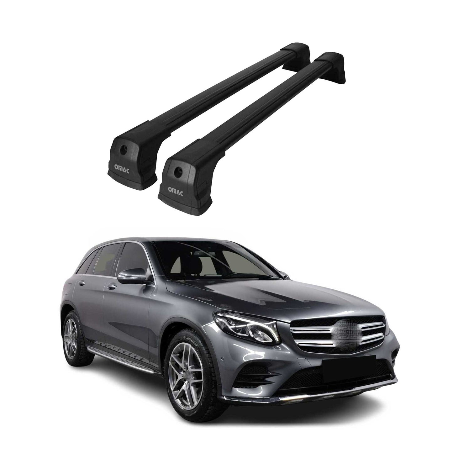 Dachträger Grundtäger für Mercedes GLC C253 2015-2020 75kg Alu Schwarz 2 tlg