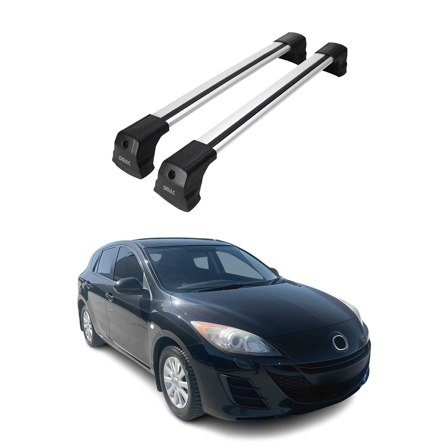 Dachträger Gepäckträger für Mazda 3 Schrägheck 2003-2009 Grundträger Alu Silber