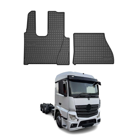 Covorașe de cauciuc Mercedes Actros MP4 2012-2020, negru, set 2 piese