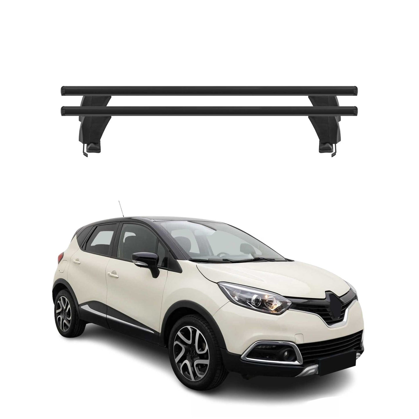 Menabo Dachträger für Renault Captur mk1 2013-2017 Pre-FL 50kg Alu Schwarz 2x