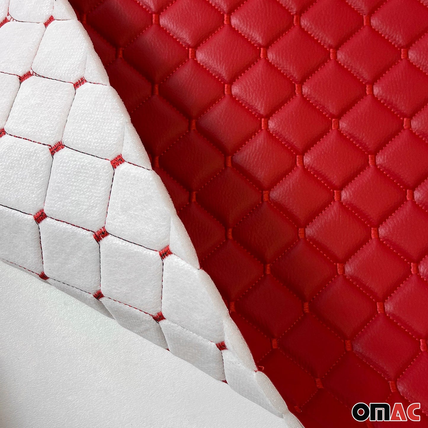 Polsterstoff Kunstleder Sitzpolster Autostoff Gesteppt Autopolsterstoff Rot