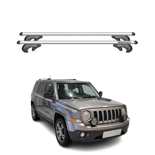 Menabo Dachträger Grundtäger für Jeep Patriot 2007-2012 90kg Alu Grau 2x
