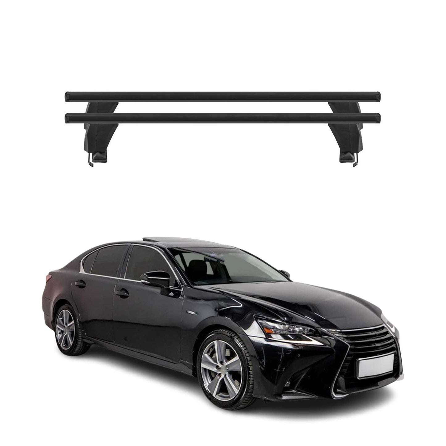 Menabo Dachträger Grundtäger für Lexus GS L10 2011-2020 50kg Alu Schwarz 2 tlg