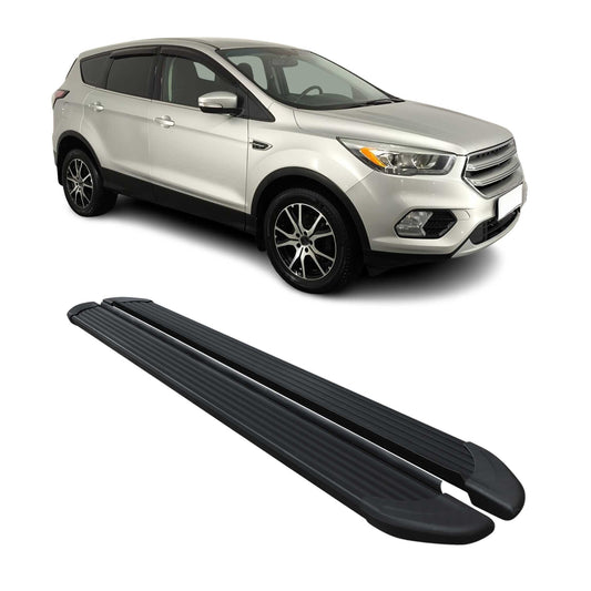 Seitenschweller Trittbretter Schweller für Ford Kuga 2013-2019 Aluminium Schwarz