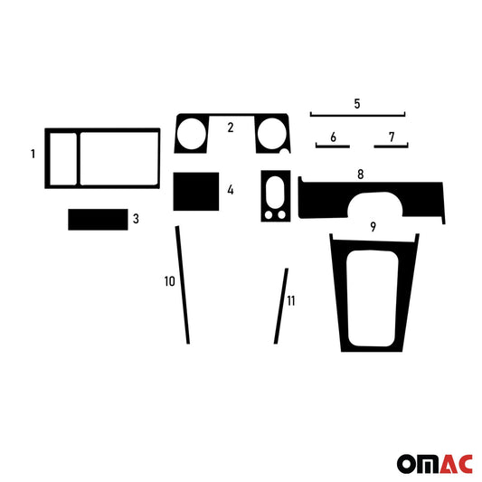 Innenraum Dekor Cockpit für BMW 3er E30 1982-1994 Piano Schwarz Optik 11tlg