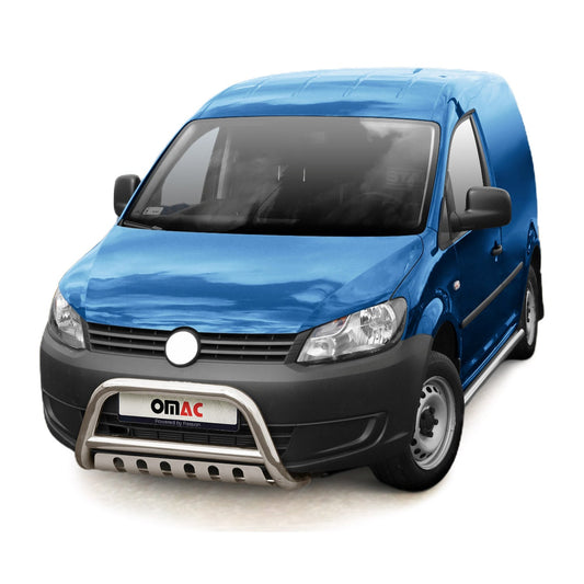 Bară de protecție/buton față pentru VW Caddy 2010-2018 cu ABE (omologare de tip germană) oțel inoxidabil argintiu