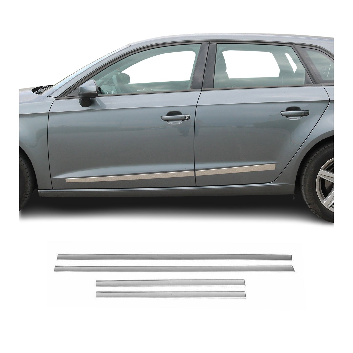 Türschutz Türleiste Seitentürleiste für Audi Q5 2008-2025 Edelstahl Silber 4x