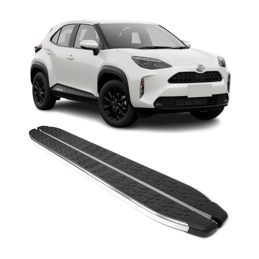 Listwy progowe/progi boczne do Toyoty Yaris Cross 2023-2025, stal nierdzewna chromowana, 2x