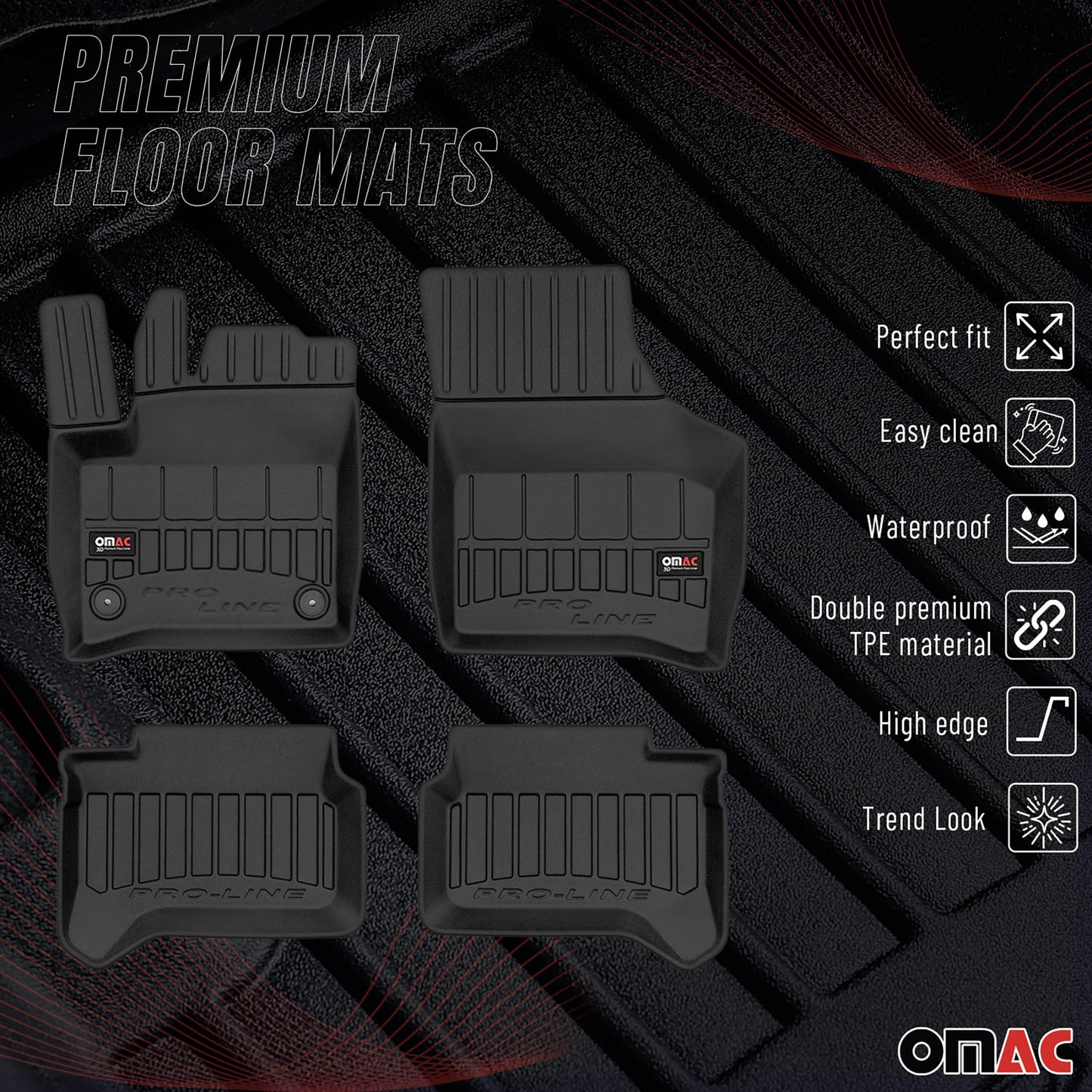 2019-2025 Seat Citigo-e Fußmatten TPE Schwarz 4 tlg