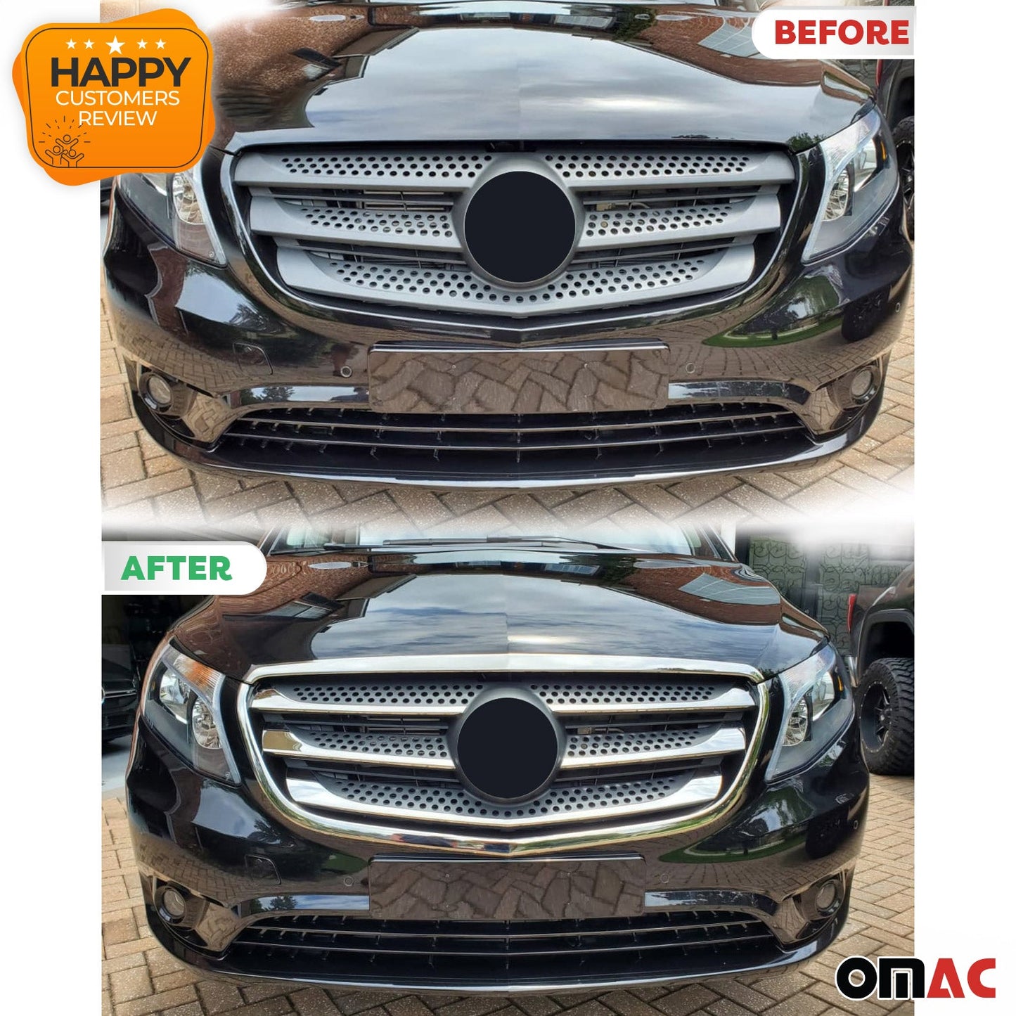 Grilă radiator Mercedes Vito W447 2014-2025, crom, 7x