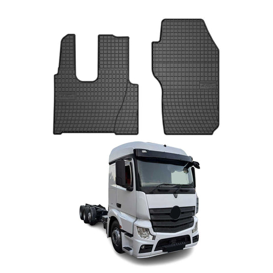 Covorașe scaune Mercedes Actros MP4 2012-2020, cauciuc, negru, set 2 piese