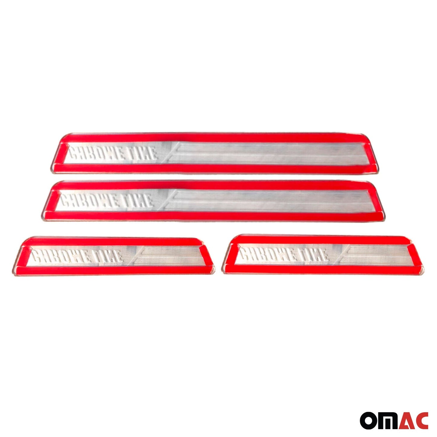 Protecții prag ușă Chromline cromate, cadru ușă, oțel inoxidabil, set 4 piese