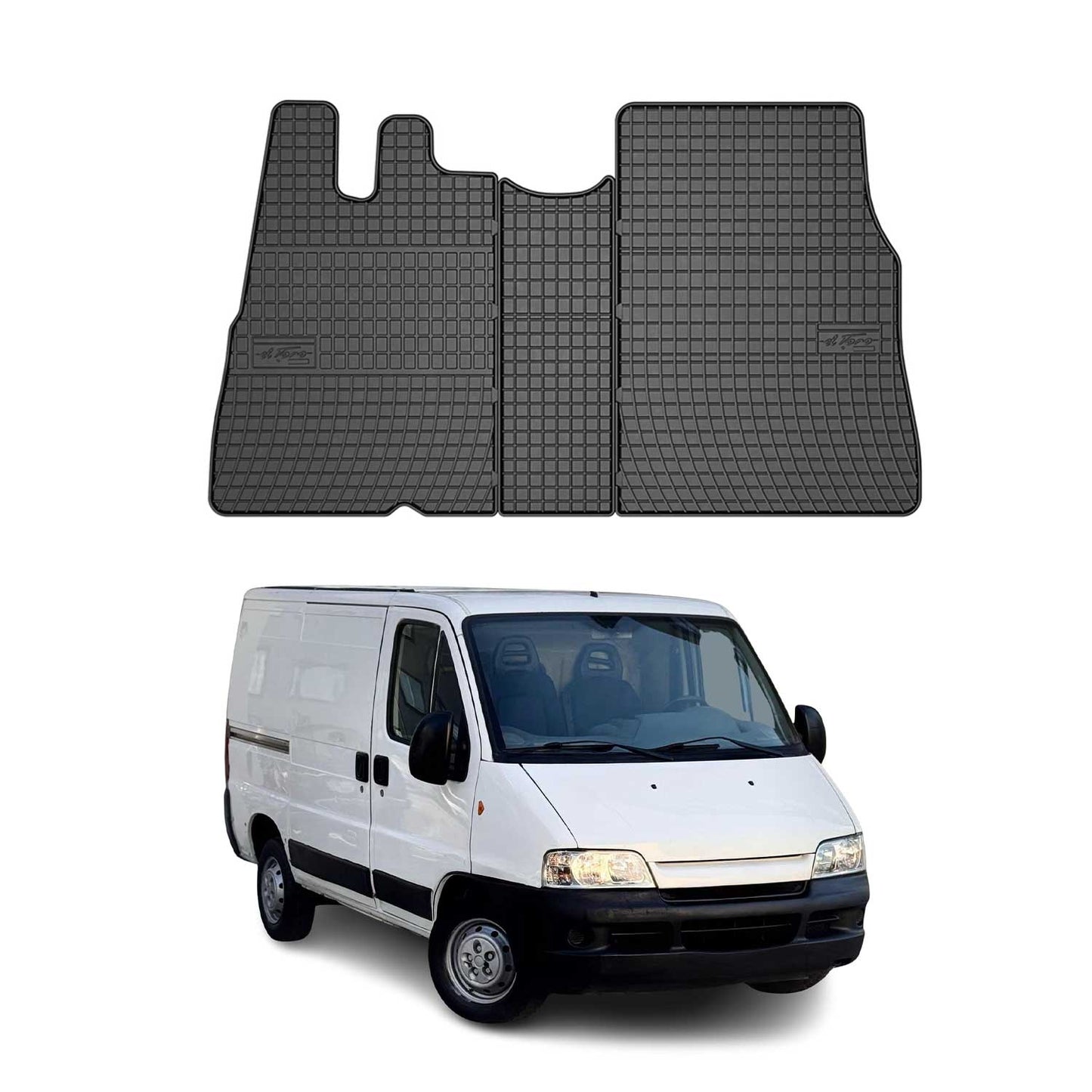 OMAC Gummi Fußmatten für Peugeot Boxer 1994-2006 Automatten Gummi TPE Schwarz 3x