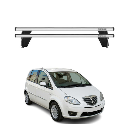 Menabo Dachträger Grundtäger für Lancia Musa 2004-2006 75kg Alu Silber 2 tlg