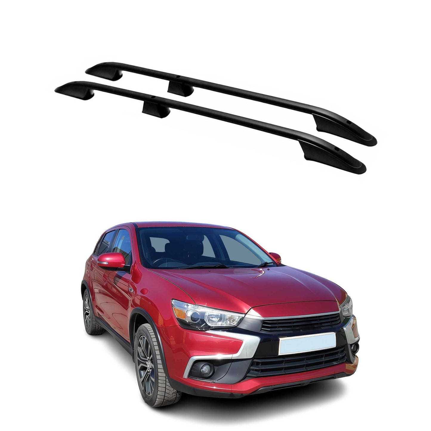 Dachreling Dachgepäckträger für Mitsubishi ASX 2010-2025 Aluminium Schwarz 2tlg