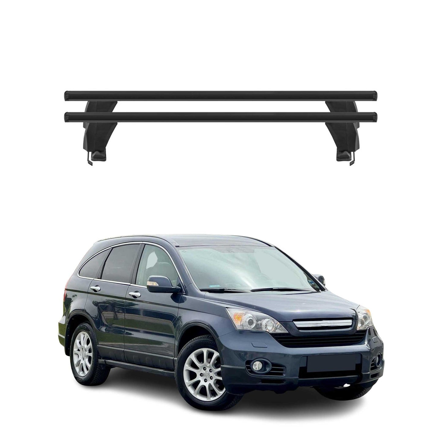 Menabo Dachträger Grundtäger für Honda CR-V mk3 2006-2012 50kg Alu Schwarz 2 tlg