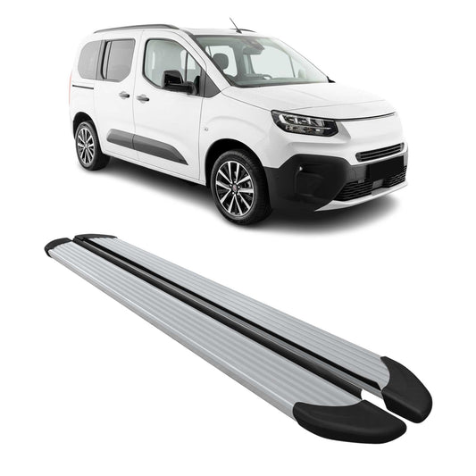 Trittbretter Seitenschweller für Fiat Doblo 2022-2025 Kombi L1 Alu Silber 2 tlg