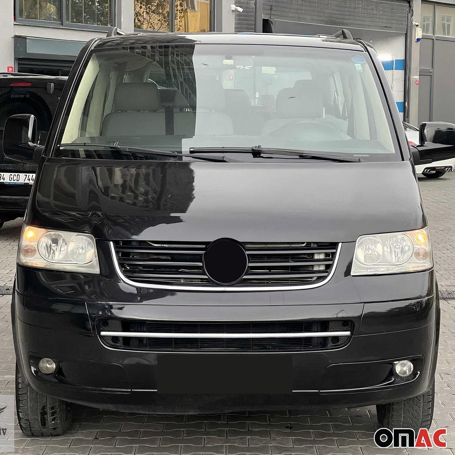 Kühlergrill Leisten Grillleisten für VW Transporter T5 2003-2010 Chrom Silber