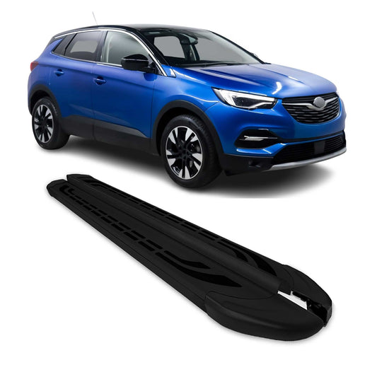 Trittbretter Schweller Seitenbretter für Opel Grandland 2021-2025 Alu Schwarz