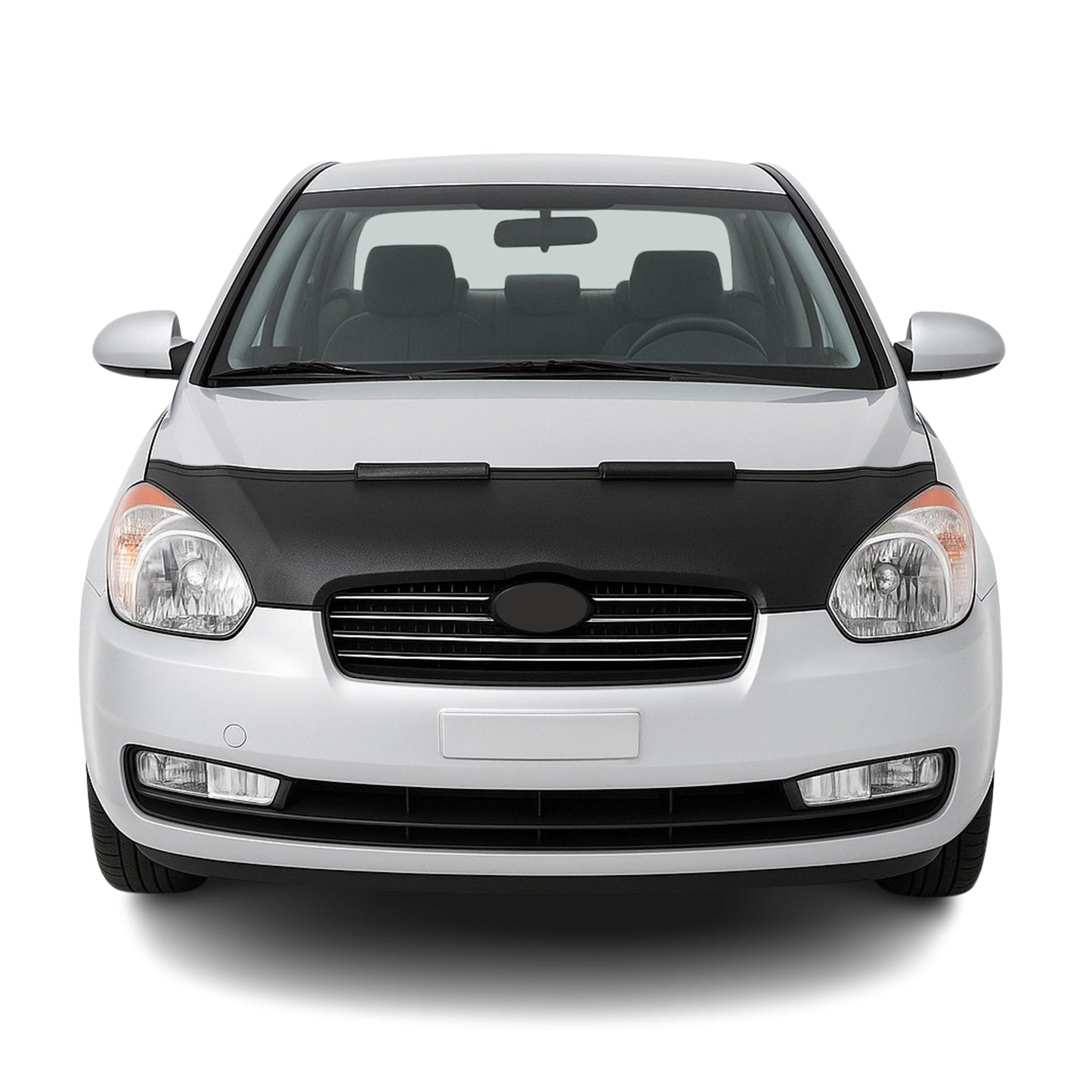 Haubenbra Steinschlagschutz für Hyundai Accent Era 2005-2011 Schwarz Halb