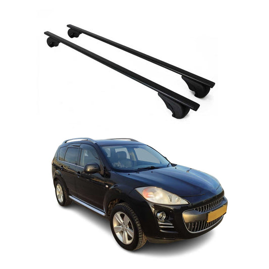 Portbagaj de plafon pentru Peugeot 4007 2007-2012 75kg metal negru 2 buc
