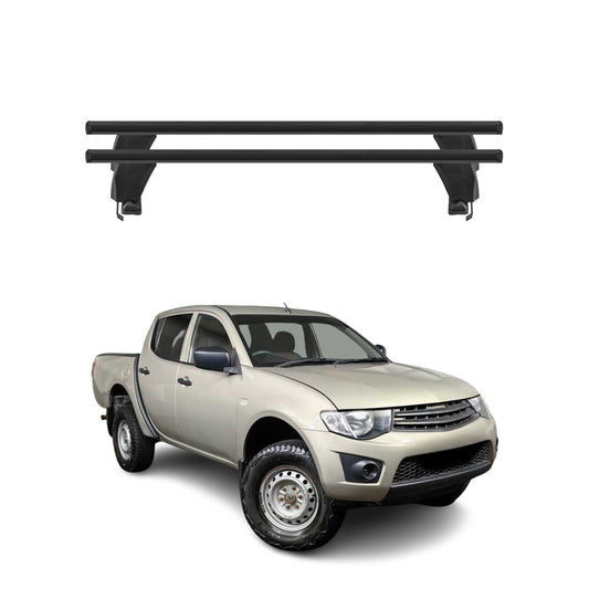 Menabo Dachträger Grundtäger für Mitsubishi L200 2005-2015 50kg Alu Schwarz 2x