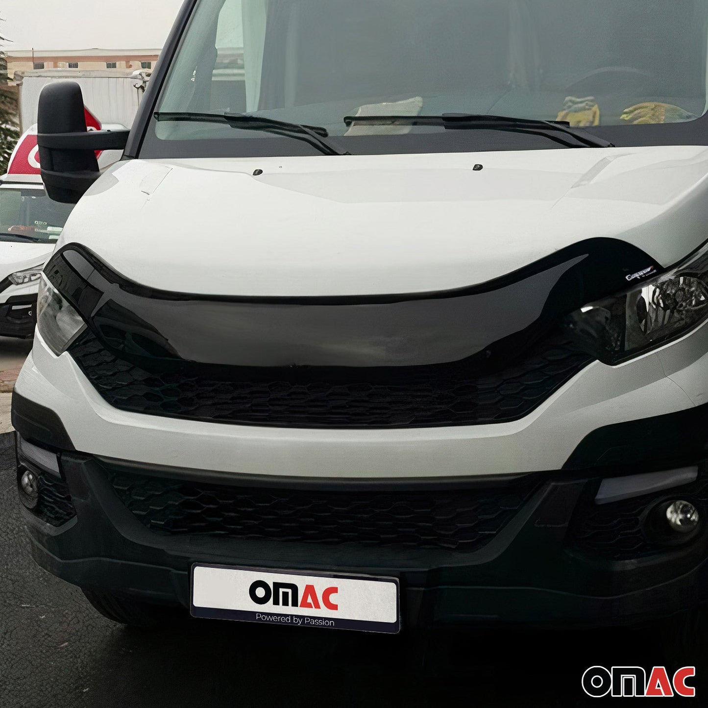Motorhaube Deflektor Steinschlagschutz für Iveco Daily 2014-2023 Auto Schwarz 1x