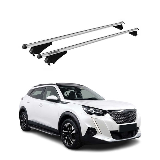 Menabo Dachträger Grundtäger für Peugeot 2008 II 2019-2025 75kg Alu Silber 2 tlg