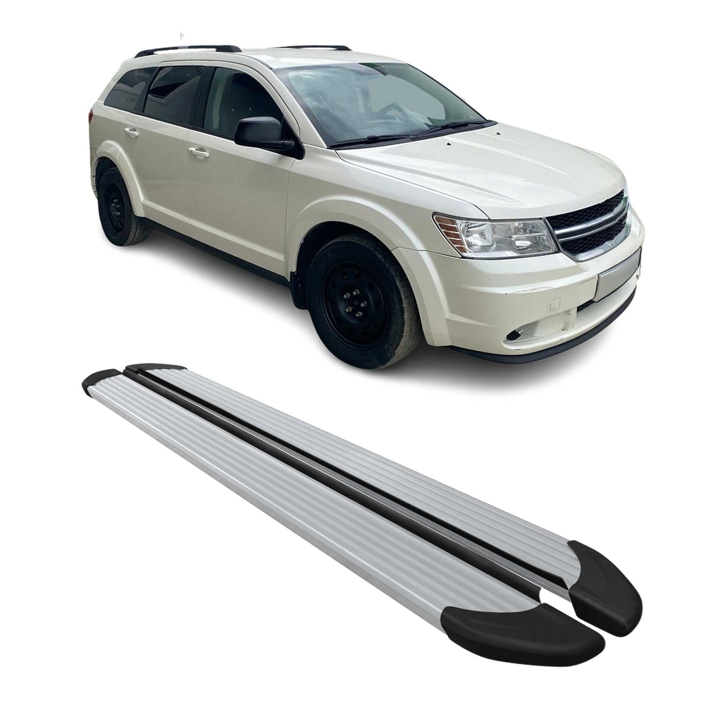 Seitenschweller Trittbretter Schweller für Dodge Journey 2009-2024 Alu Grau