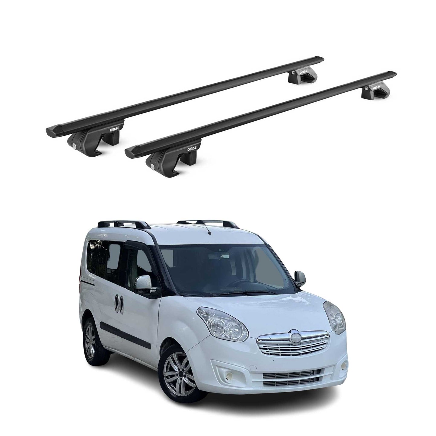 Portbagaj de plafon pentru Opel Combo D 2011-2018 5 uși 90 kg aluminiu negru 2x ABE