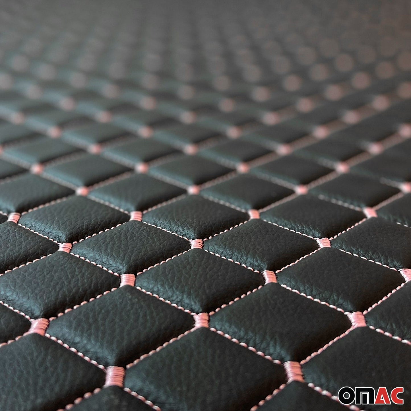 Polsterstoff Kunstleder Polster Autostoff Gesteppt Autopolsterstoff Schwarz+Rosa