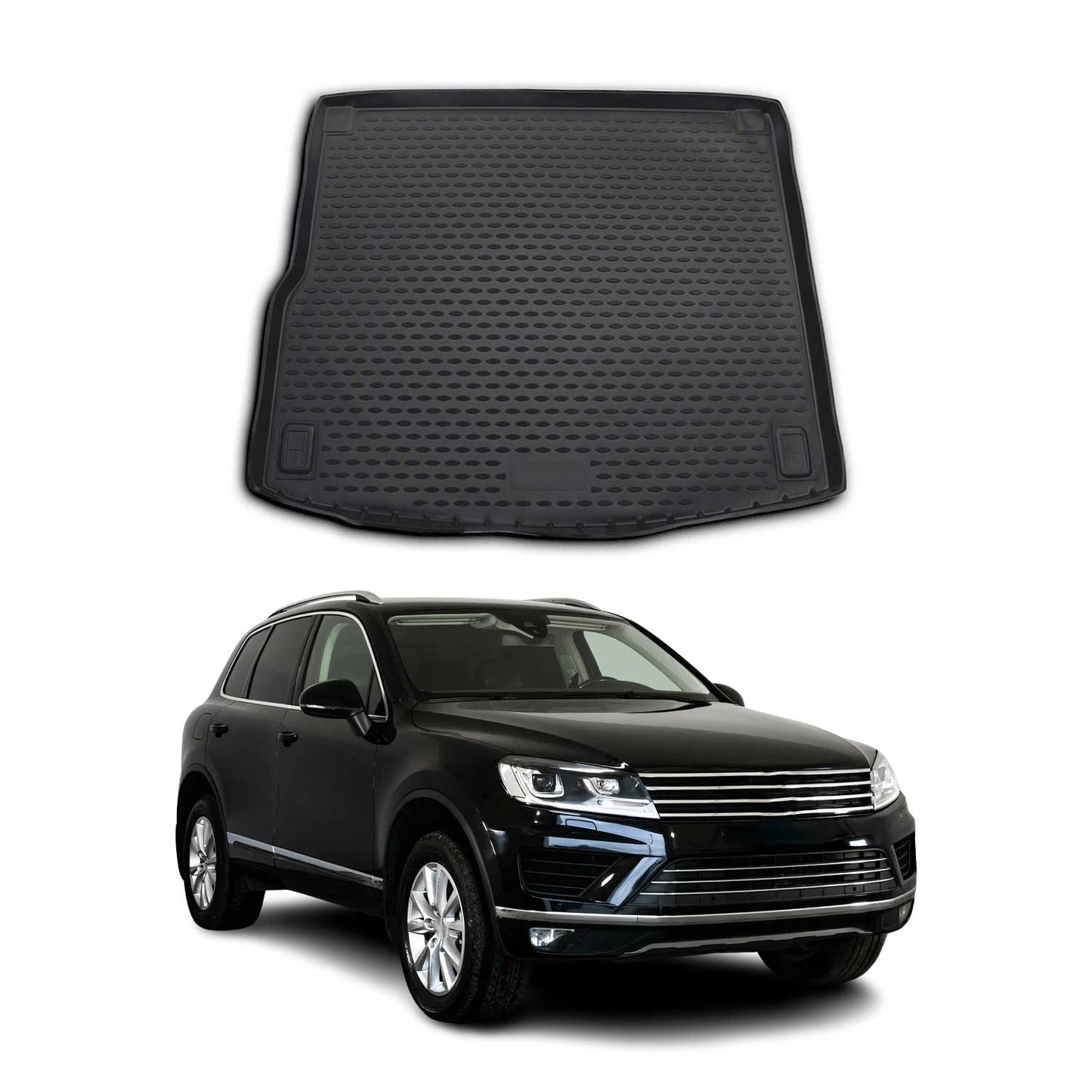 Kofferraummatte Kofferraumwanne für VW Touareg 2010-2014 Gummi TPE Schwarz